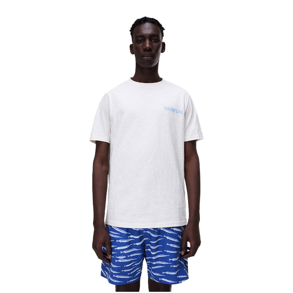 NAPAPIJRI S‑Elior Short Sleeve Ανδρικό T-Shirt - Κρεμ