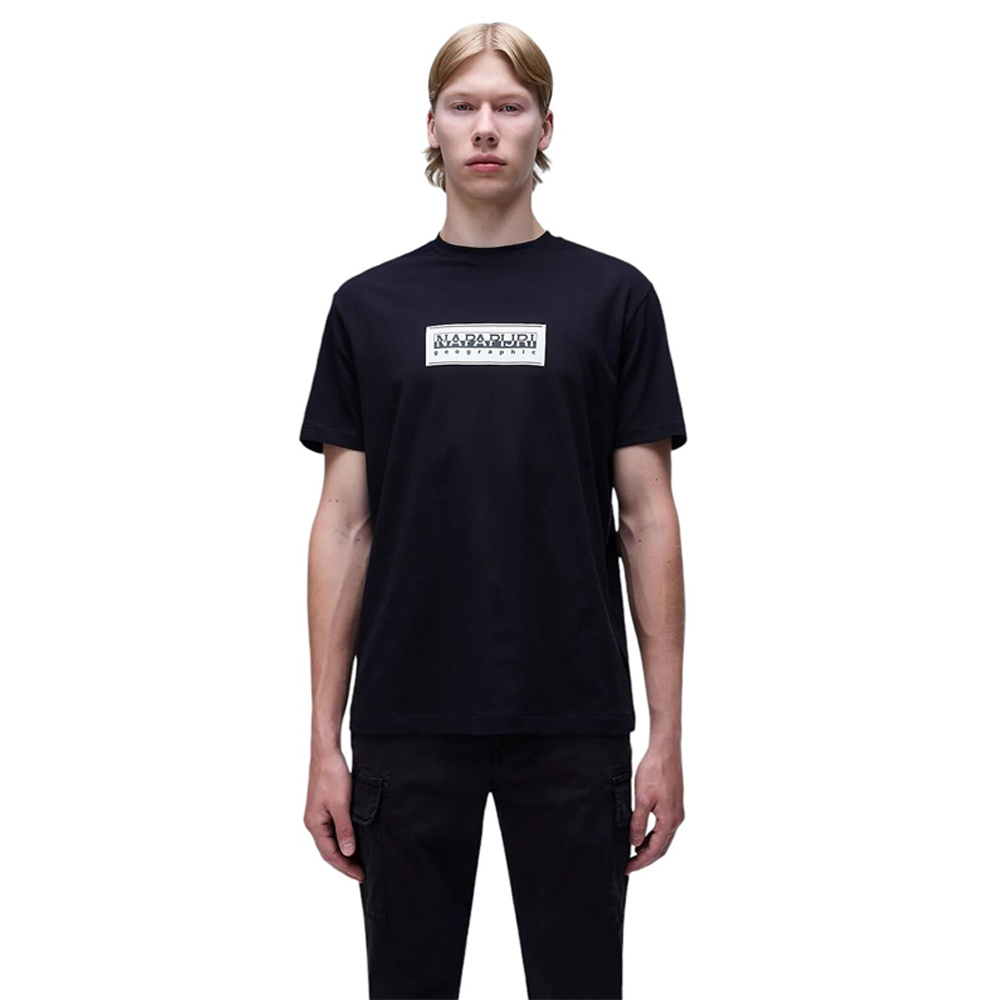 NAPAPIJRI S-Box Logo Shortsleeve Tee Ανδρικό T-Shirt - Μαύρο