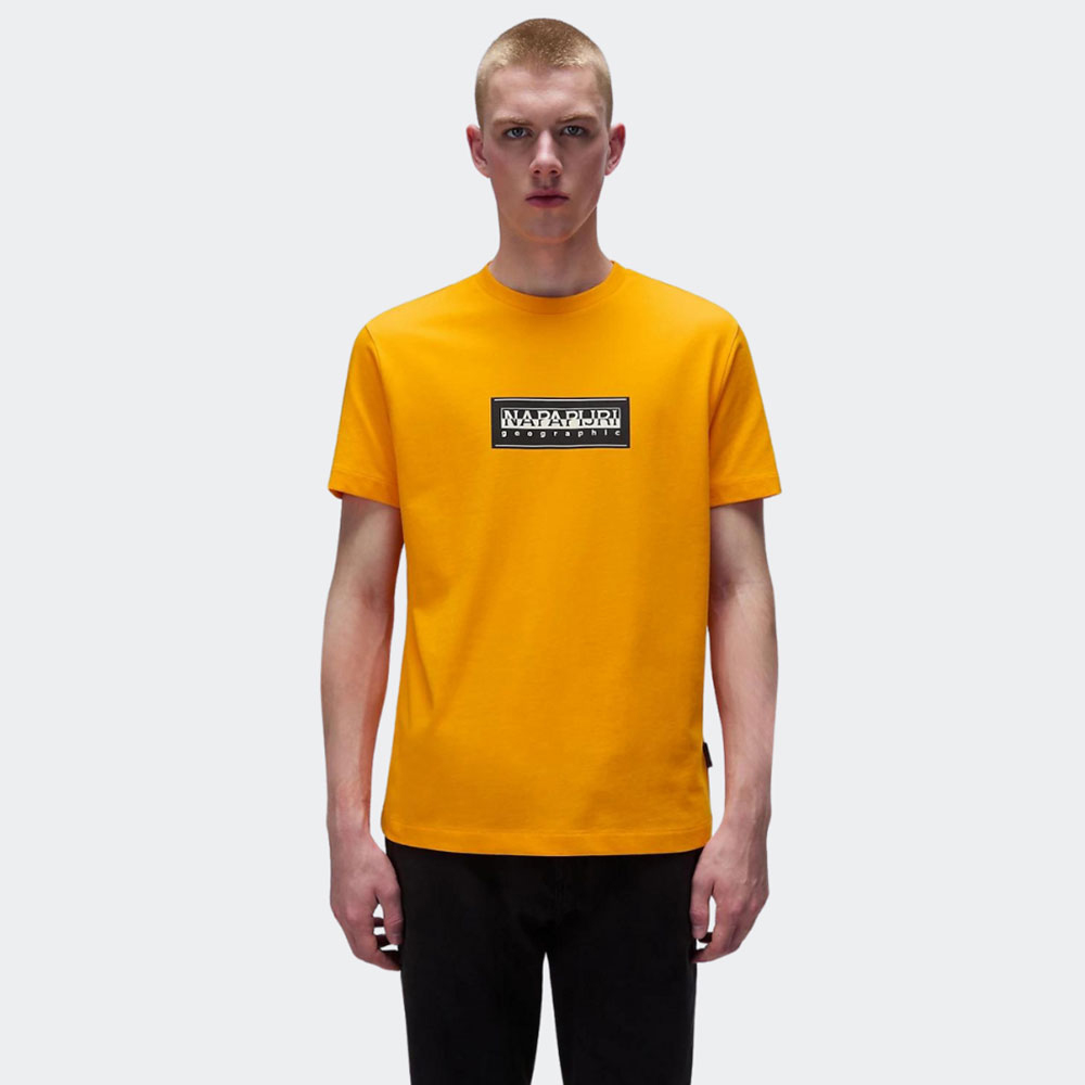 NAPAPIJRI S-Box Logo Shortsleeve Tee Ανδρικό T-Shirt - Πορτοκαλί