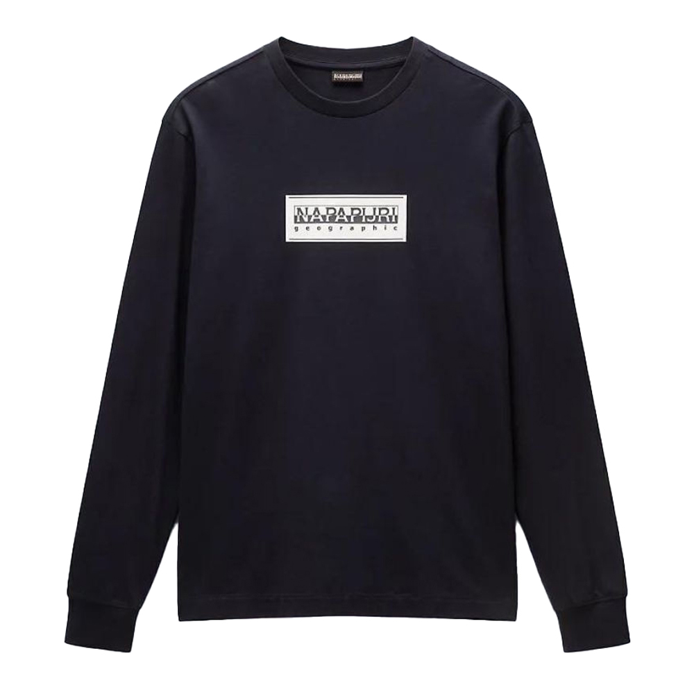 NAPAPIJRI S-Box Logo Long Sleeve Ανδρική Μακρυμάνικη Μπλούζα - Μαύρο