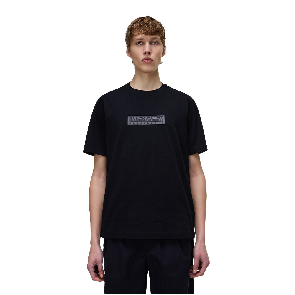 NAPAPIJRI S-Box Logo Ανδρικό T-Shirt - Μαύρο