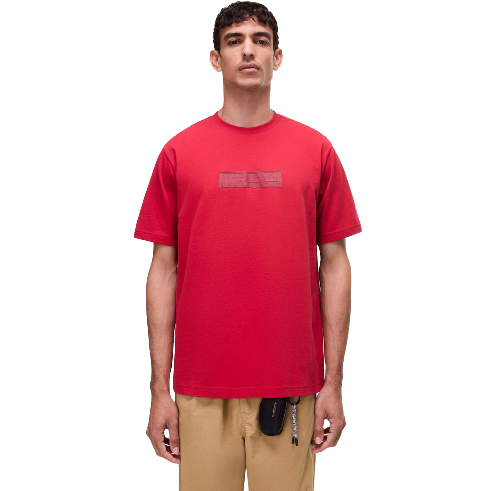 NAPAPIJRI S-Box Logo Ανδρικό T-Shirt - Κόκκινο