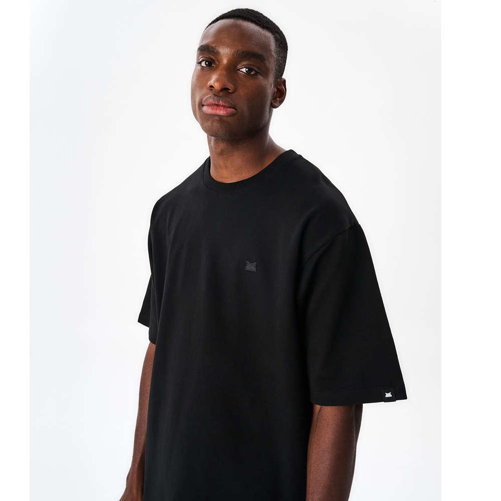 OWL Oversized Heavy Black Tee Ανδρικό T-Shirt  - 3