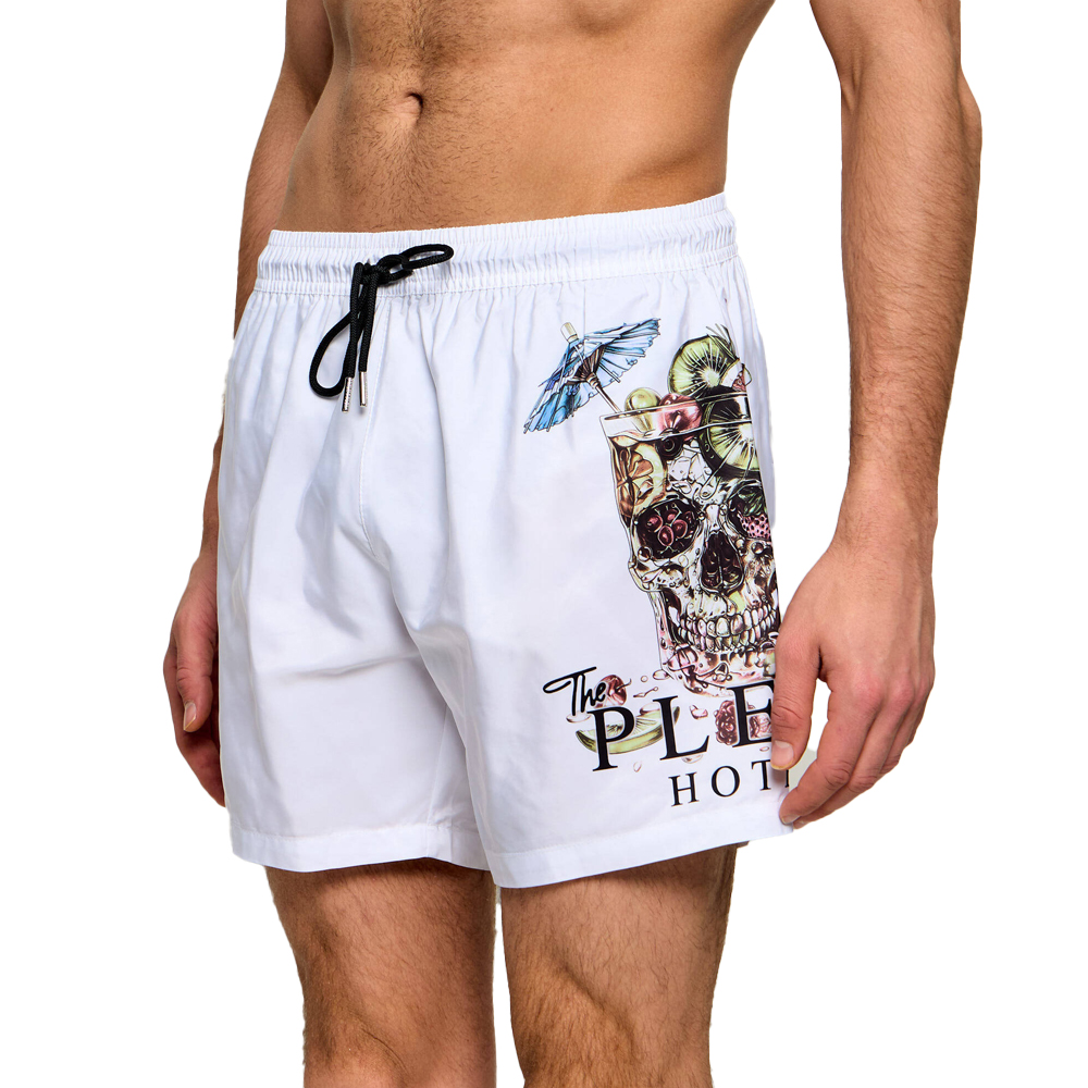 PHILIPP PLEIN Ανδρικό Μαγιό Σορτς - Λευκό