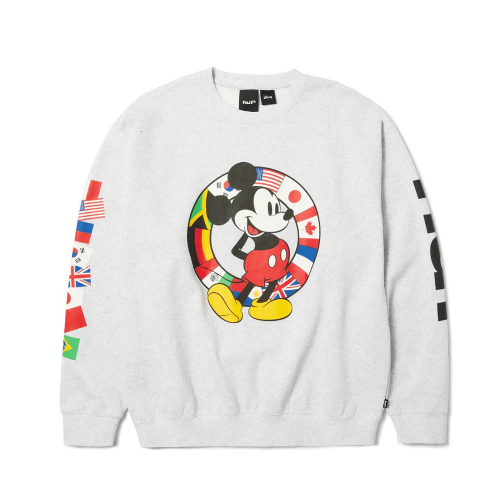 HUF Worldwide Tour Crewneck Unisex Φούτερ - Γκρι