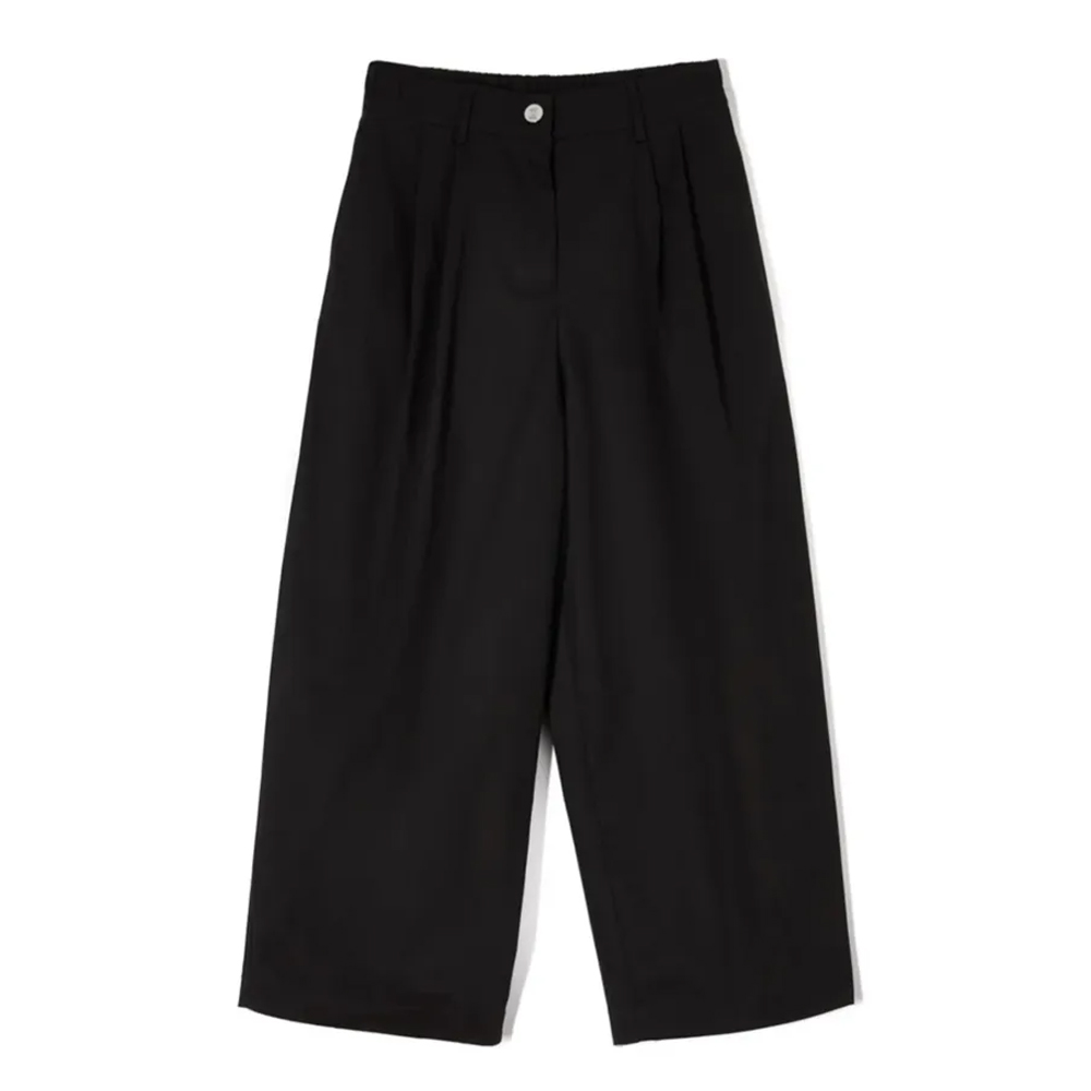 MILKWHITE Classic Cropped Γυναικείο Παντελόνι - Μαύρο