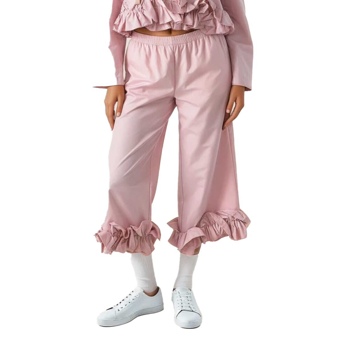 MILKWHITE Pants Γυναικείο Παντελόνι  - Ροζ