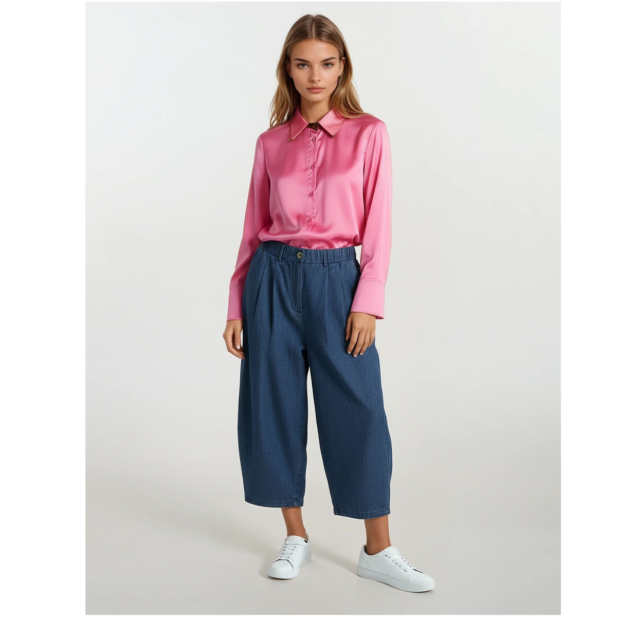 MILKWHITE Denim Cropped pants Γυναικείο Τζιν Παντελόνι - 4