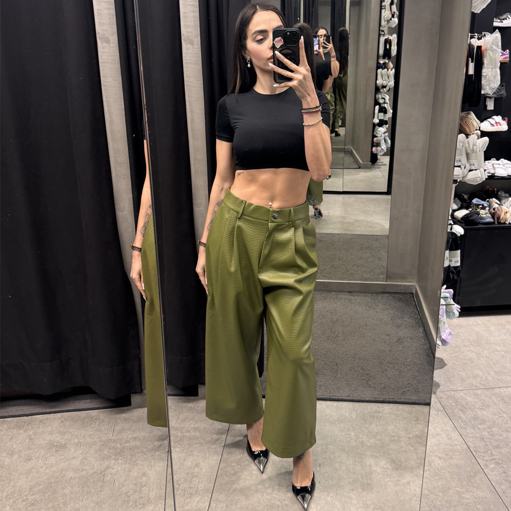 MILKWHITE Pants Γυναικείο Παντελόνι - Πράσινο