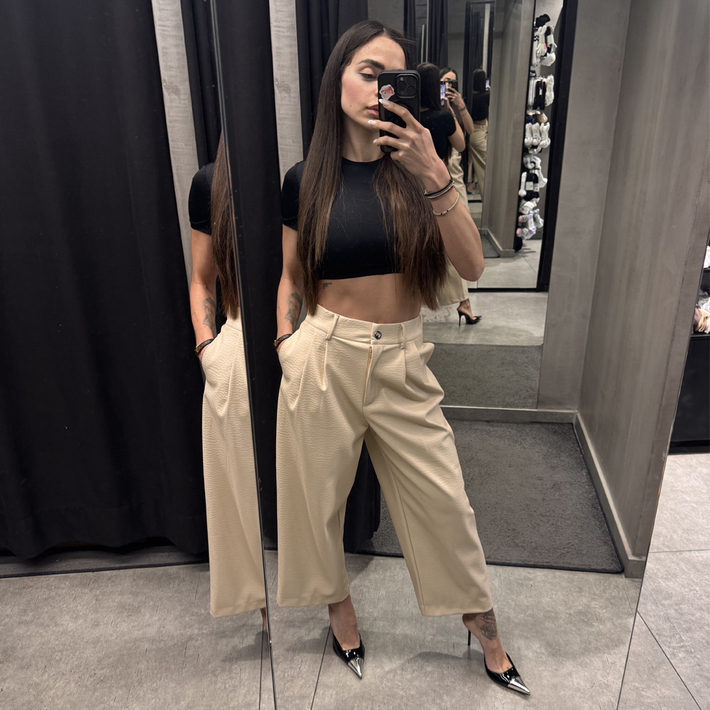 MILKWHITE Pants Γυναικείο Παντελόνι - Μπεζ