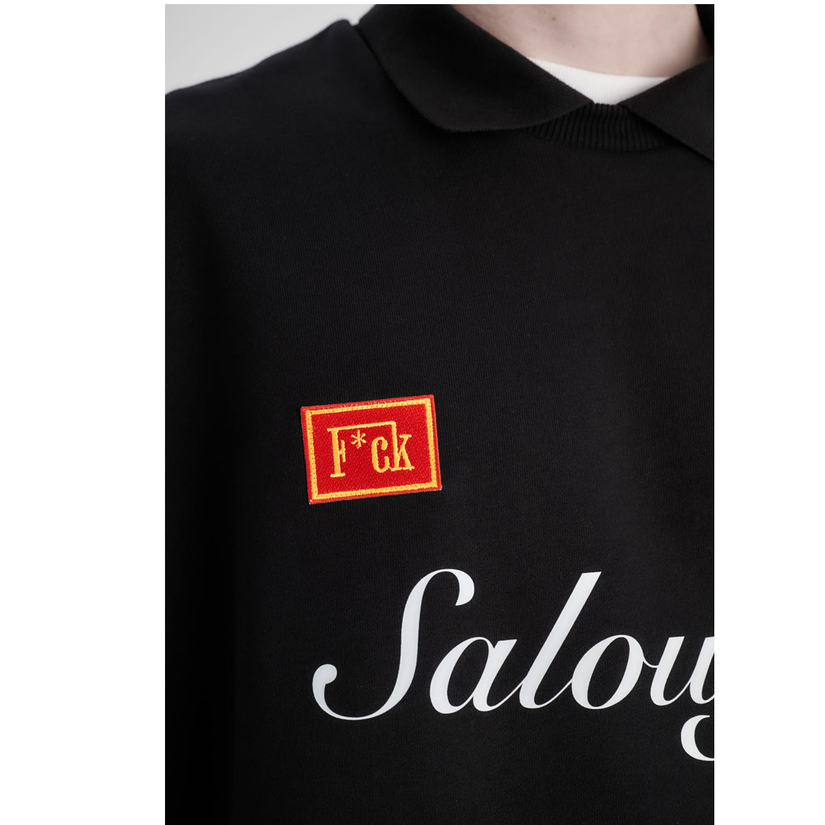 OWL Polo Sweater Black 490gsm Salougka Unisex Φούτερ - 5