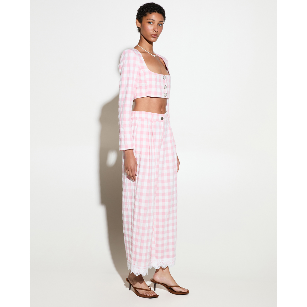 MILKWHITE Pants With Lace Detail Γυναικείο Παντελόνι - 3