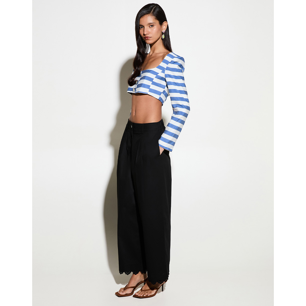 MILKWHITE Signature PantsWith Lace Details Γυναικείο Παντελόνι - 3