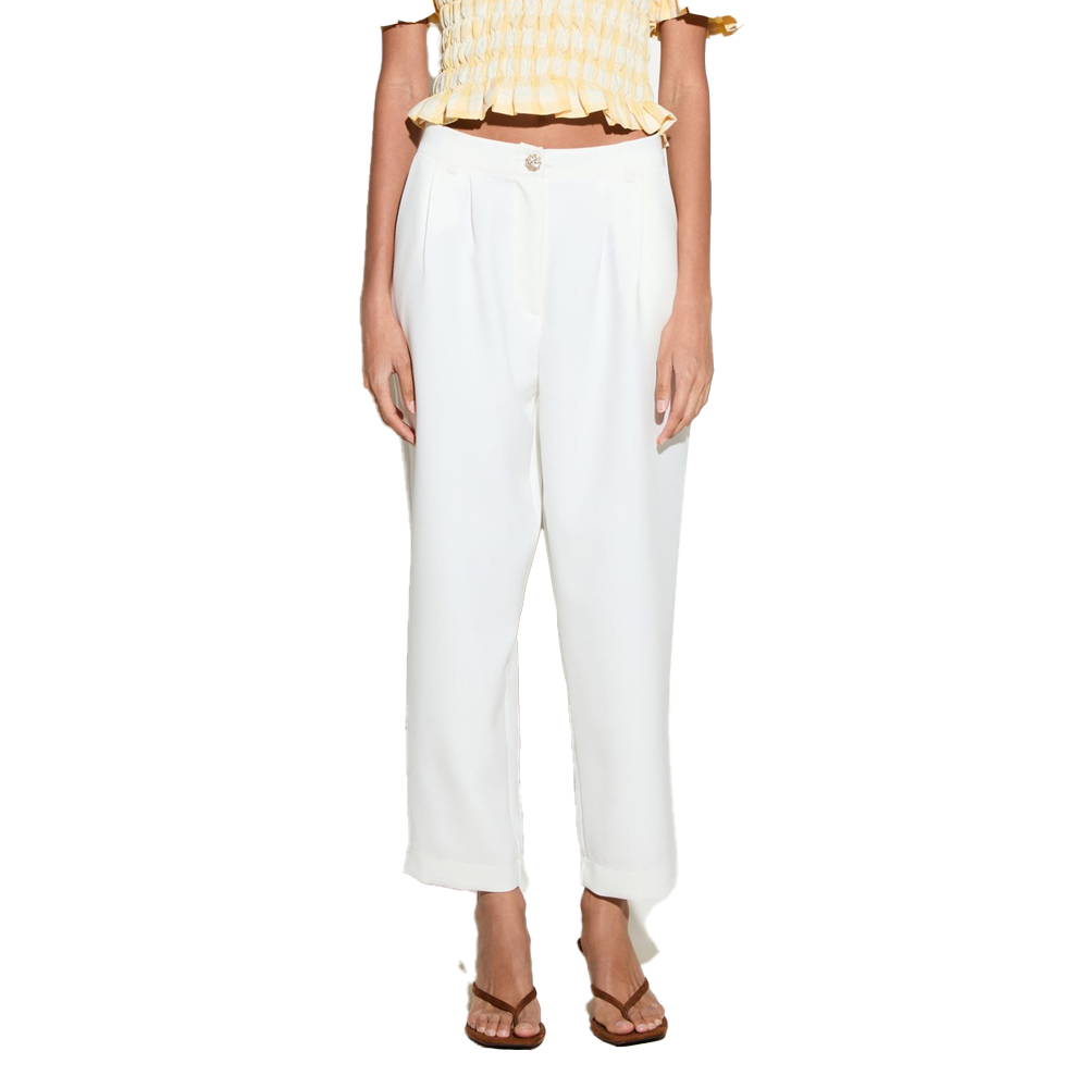 MILKWHITE Pants Γυναικείο Παντελόνι - Λευκό