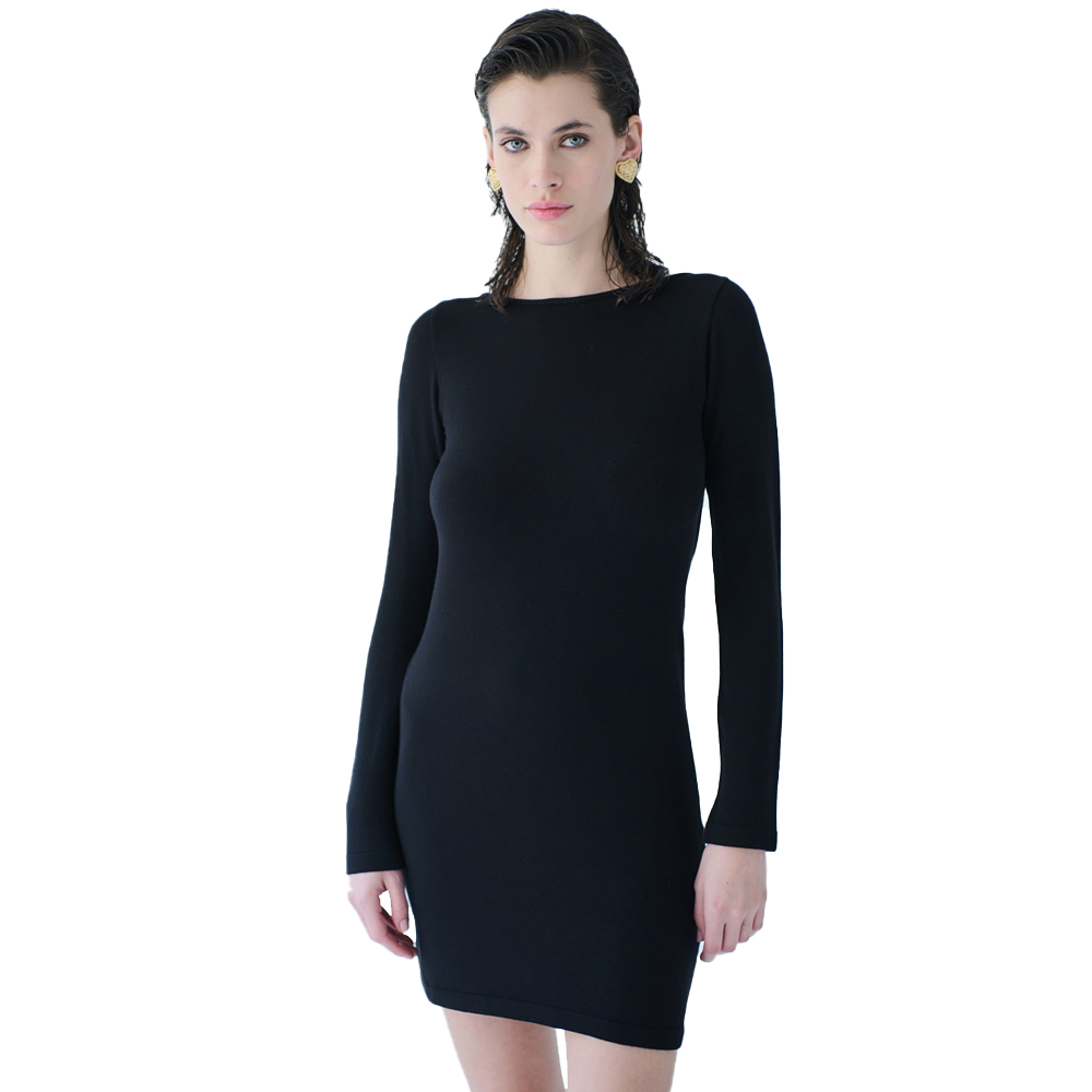 COMBOS KNITWEAR Dress Mini Open Back Γυναικείο Φόρεμα Με Ανοιχτή Πλάτη - 1