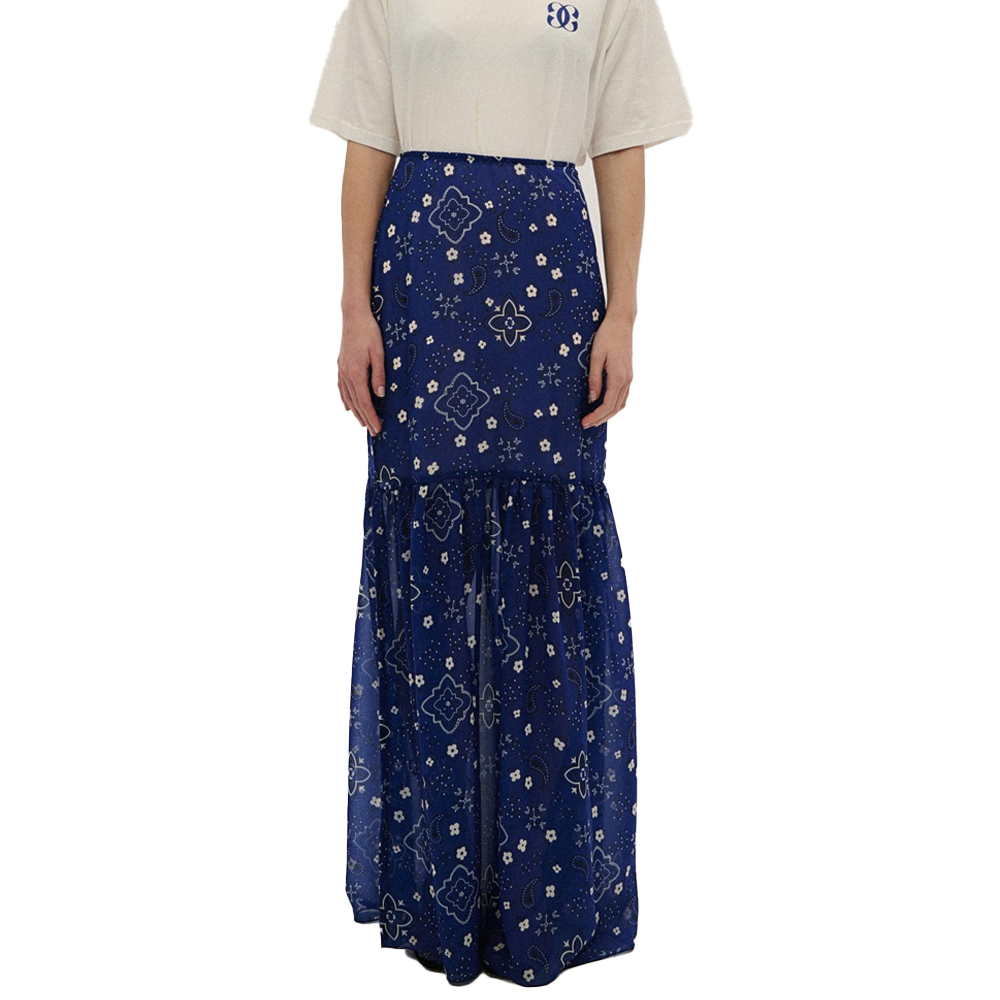 COMBOS KNITWEAR Φούστα Maxi  - Μπλε