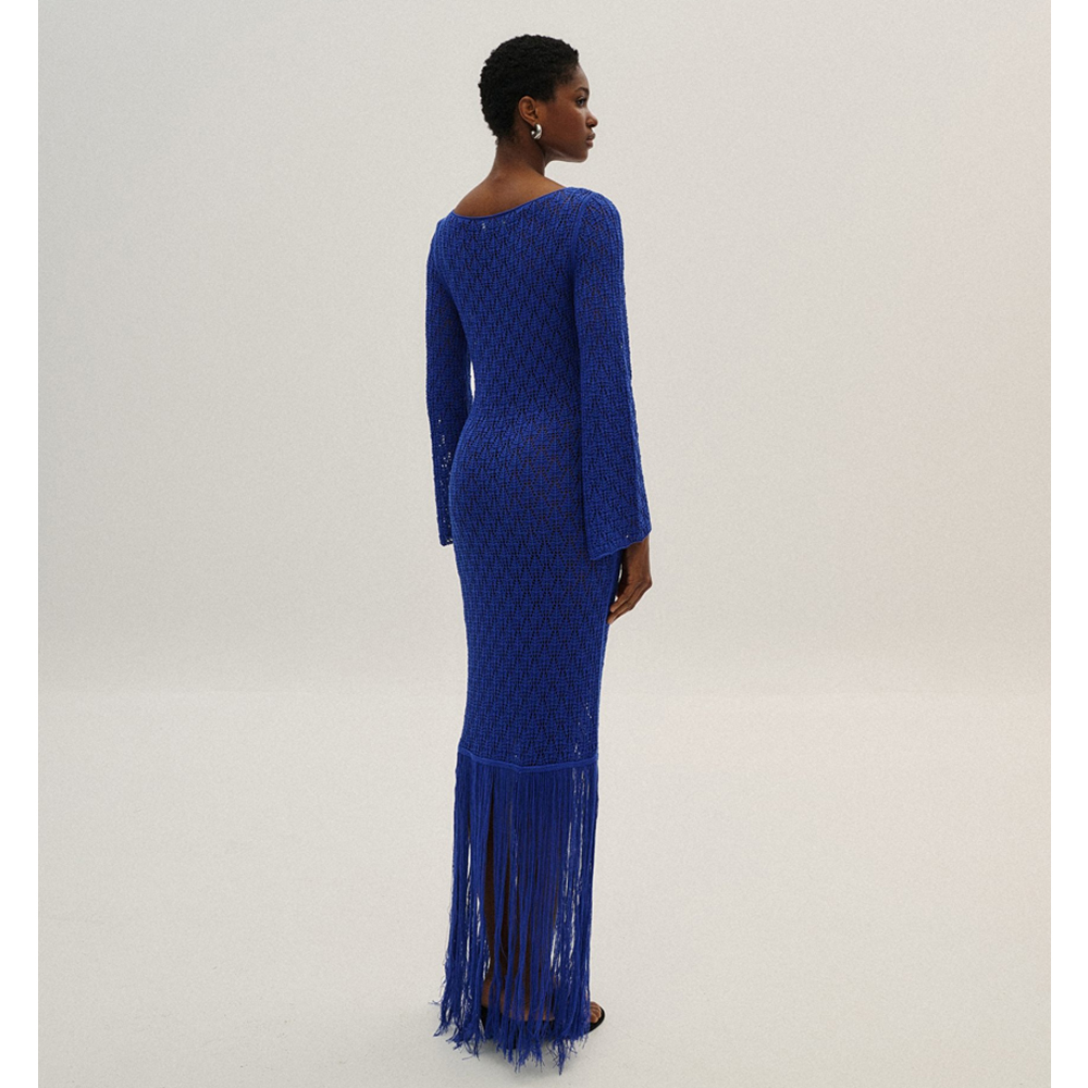 COMBOS KNITWEAR Γυναικείο Φόρεμα Μάξι Με Κρόσσια  - 2