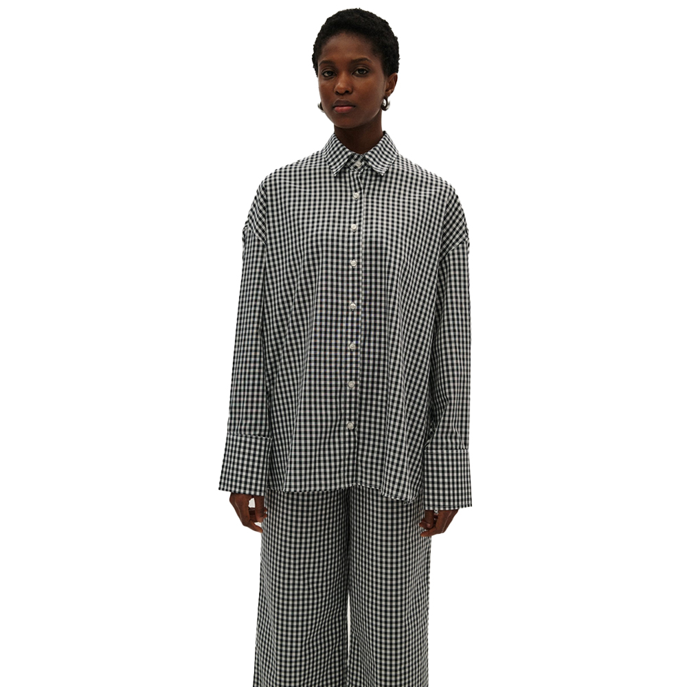 COMBOS KNITWEAR Πουκάμισο Καρό - Μαύρο-Λευκό