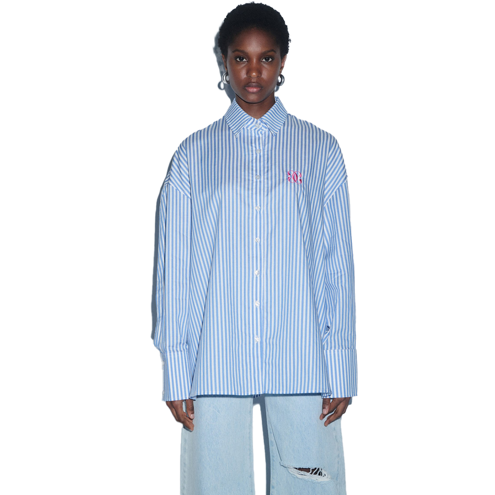 COMBOS KNITWEAR Πουκάμισο Ριγέ  - Γαλάζιο