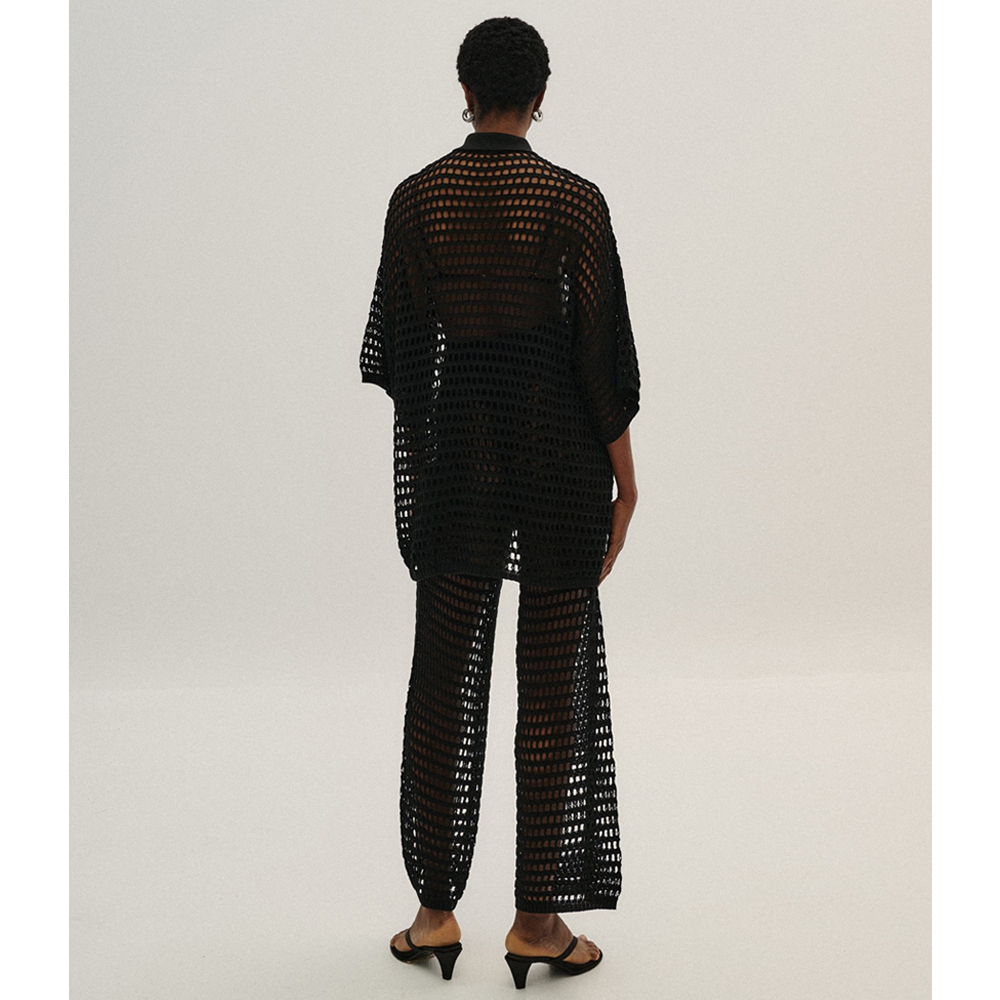 COMBOS KNITWEAR Γυναικεία Παντελόνα Δίχτυ  - 2