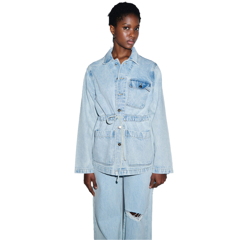 COMBOS KNITWEAR Γυναικείο Denim Jacket  - Γαλάζιο
