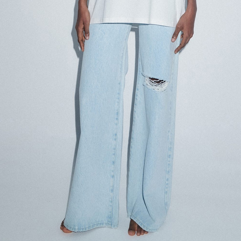 COMBOS KNITWEAR Denim Παντελόνι Καμπάνα  - 3