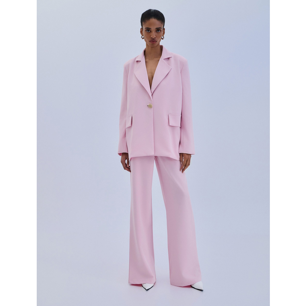 COMBOS KNITWEAR Blazer Gold Button Γυναικείο Σακάκι  - 3