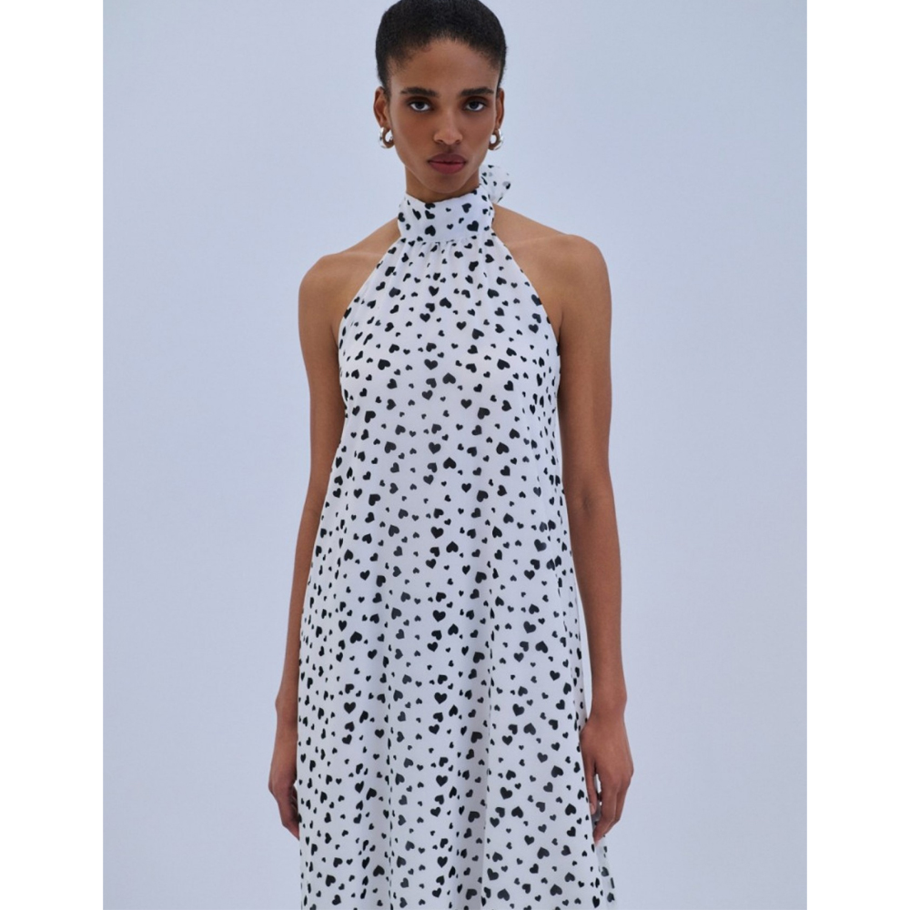 COMBOS KNITWEAR Dress Maxi Hearts Γυναικείο Φόρεμα Μάξι - 3