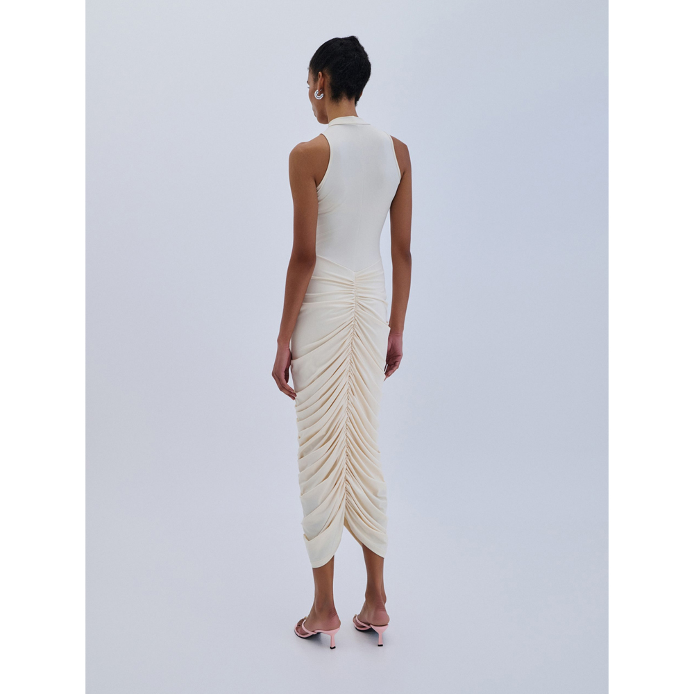 COMBOS KNITWEAR Dress Maxi Gather Γυναικείο Φόρεμα Μάξι - 2