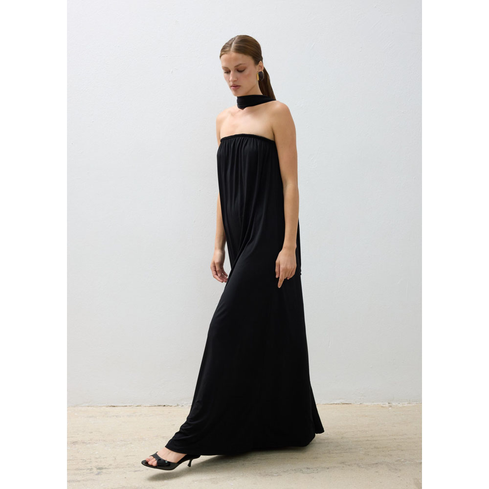 COMBOS KNITWEAR Dress Maxi Strapless Scarf  Γυναικείο Φόρεμα Μάξι - 3