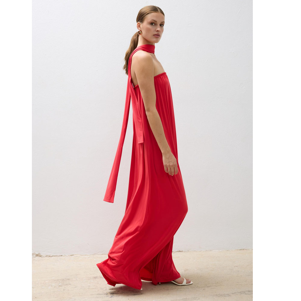 COMBOS KNITWEAR Dress Maxi Strapless Scarf  Γυναικείο Φόρεμα Μάξι - 3