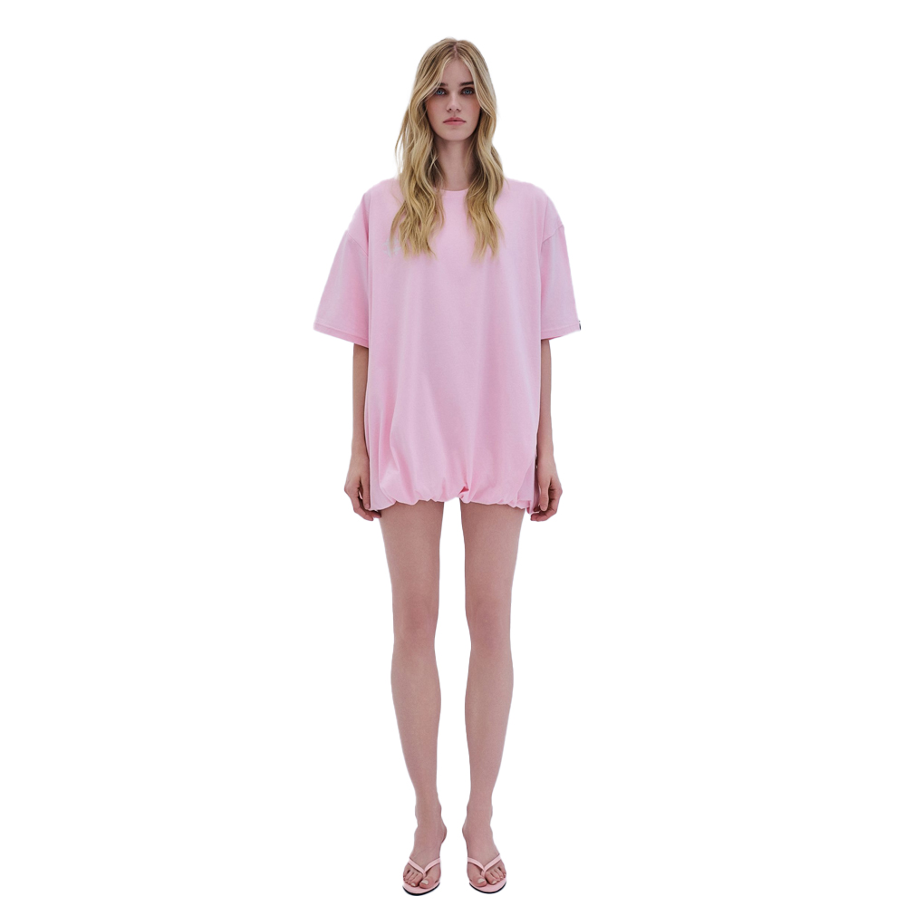 COMBOS KNITWEAR Dress Mini Balloon Γυναικείο Φόρεμα Μίνι - Ροζ