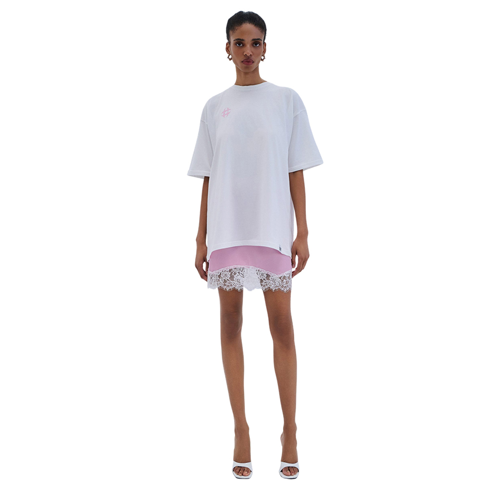 COMBOS KNITWEAR Skirt Mini Satin Lace Γυναικεία Φούστα Μίνι - 2