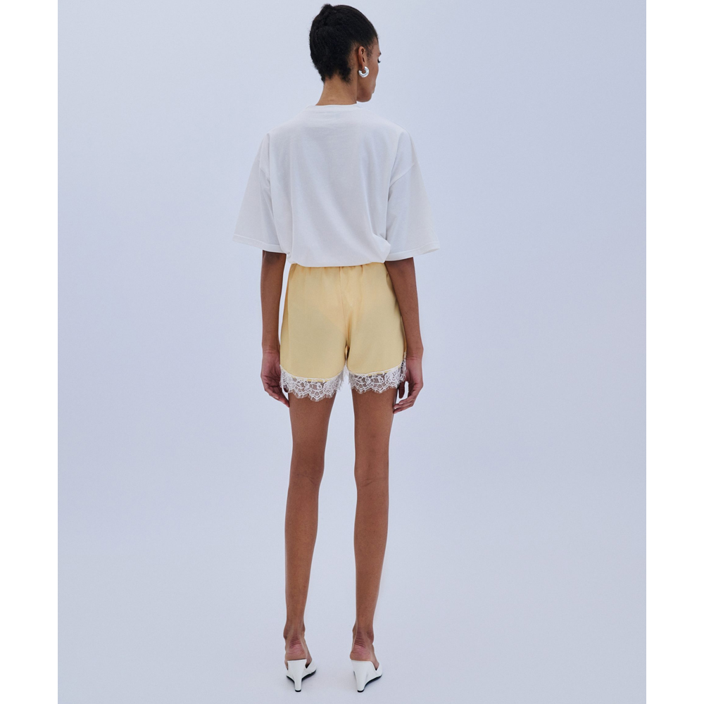 COMBOS KNITWEAR Shorts Satin Lace Γυναικείο Σορτσάκι  - 3