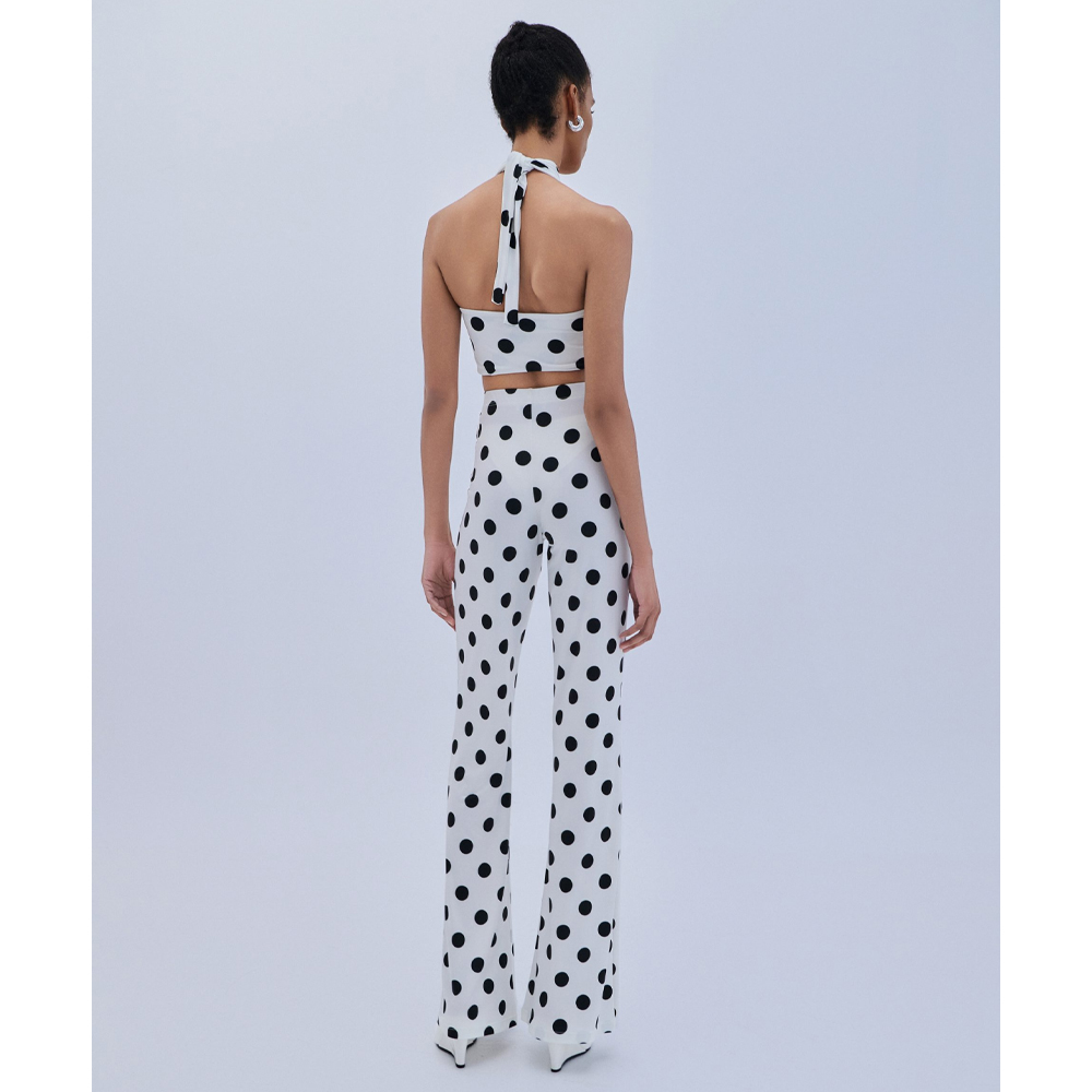 COMBOS KNITWEAR Trouser Polka Dots Flare Γυναικείο Παντελόνι - 3