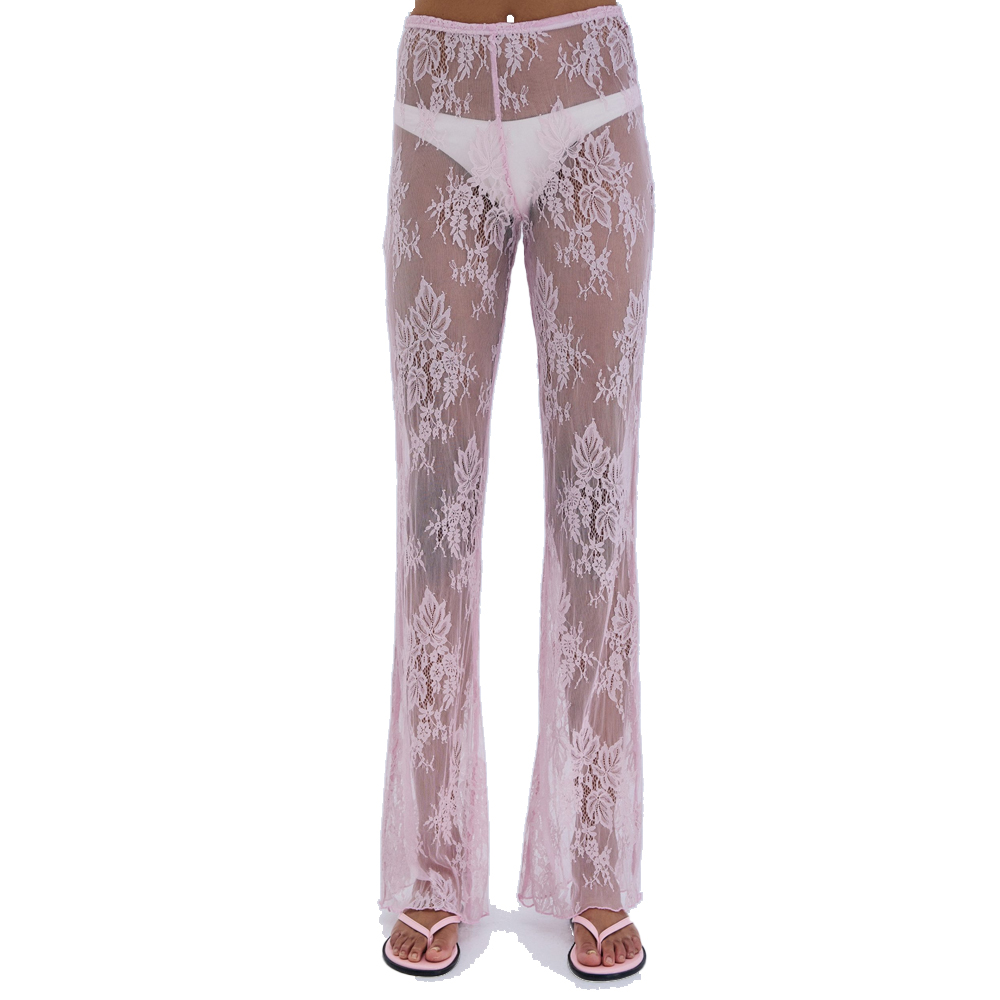 COMBOS KNITWEAR Trouser Lace Γυναικείο Παντελόνι - Ροζ