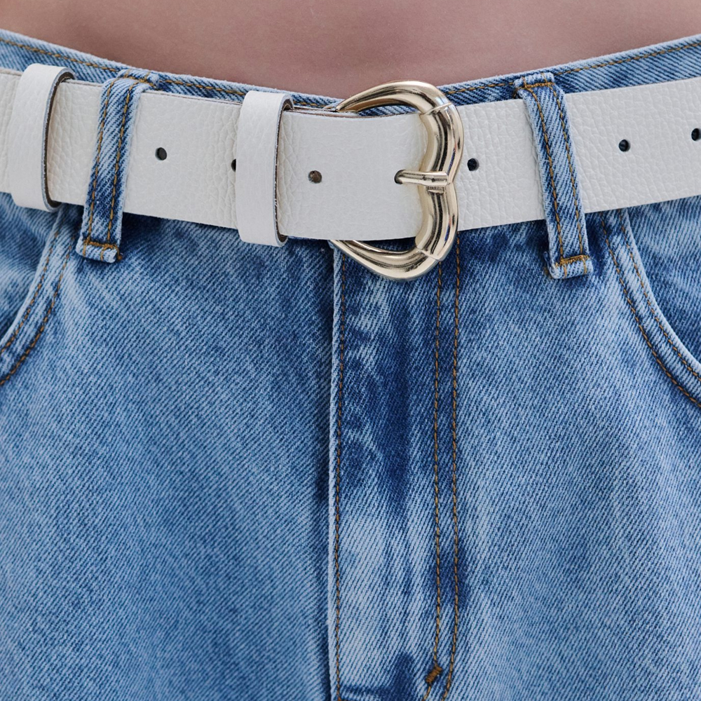 COMBOS KNITWEAR Belt Leather Heart Buckle Γυναικεία Ζώνη - 3