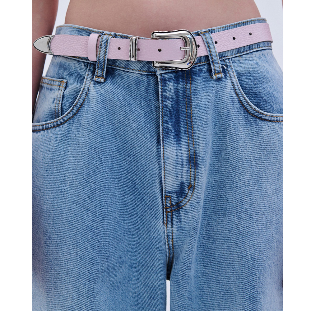 COMBOS KNITWEAR Belt Leather Metal V Tip Γυναικεία Ζώνη - 3