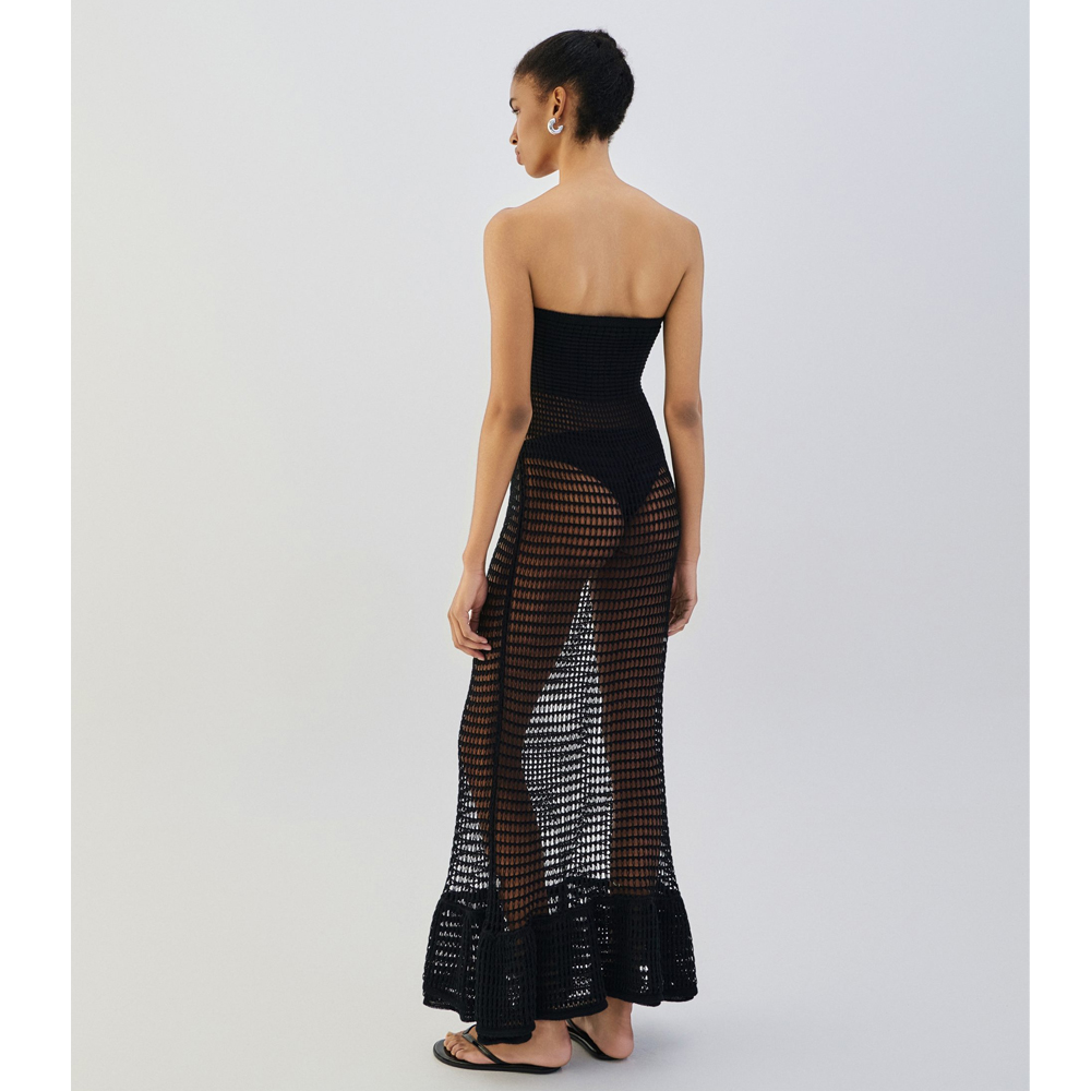 COMBOS KNITWEAR Dress Maxi Strapless Γυναικείο Φόρεμα Μάξι Πλεκτό - 2