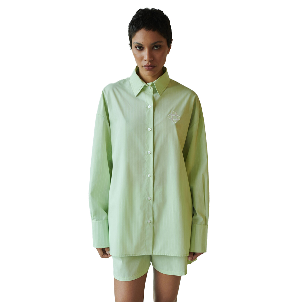 COMBOS KNITWEAR Shirt Striped Γυναικείο Πουκάμισο - Πράσινο