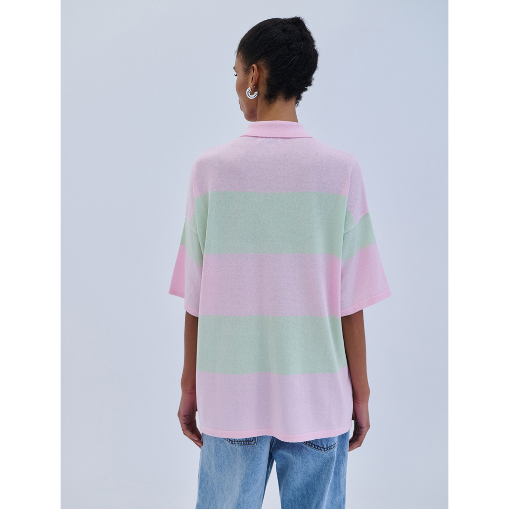 COMBOS KNITWEAR Blouse Polo Two-Tone Γυναικεία Μπλούζα Πόλο - 2