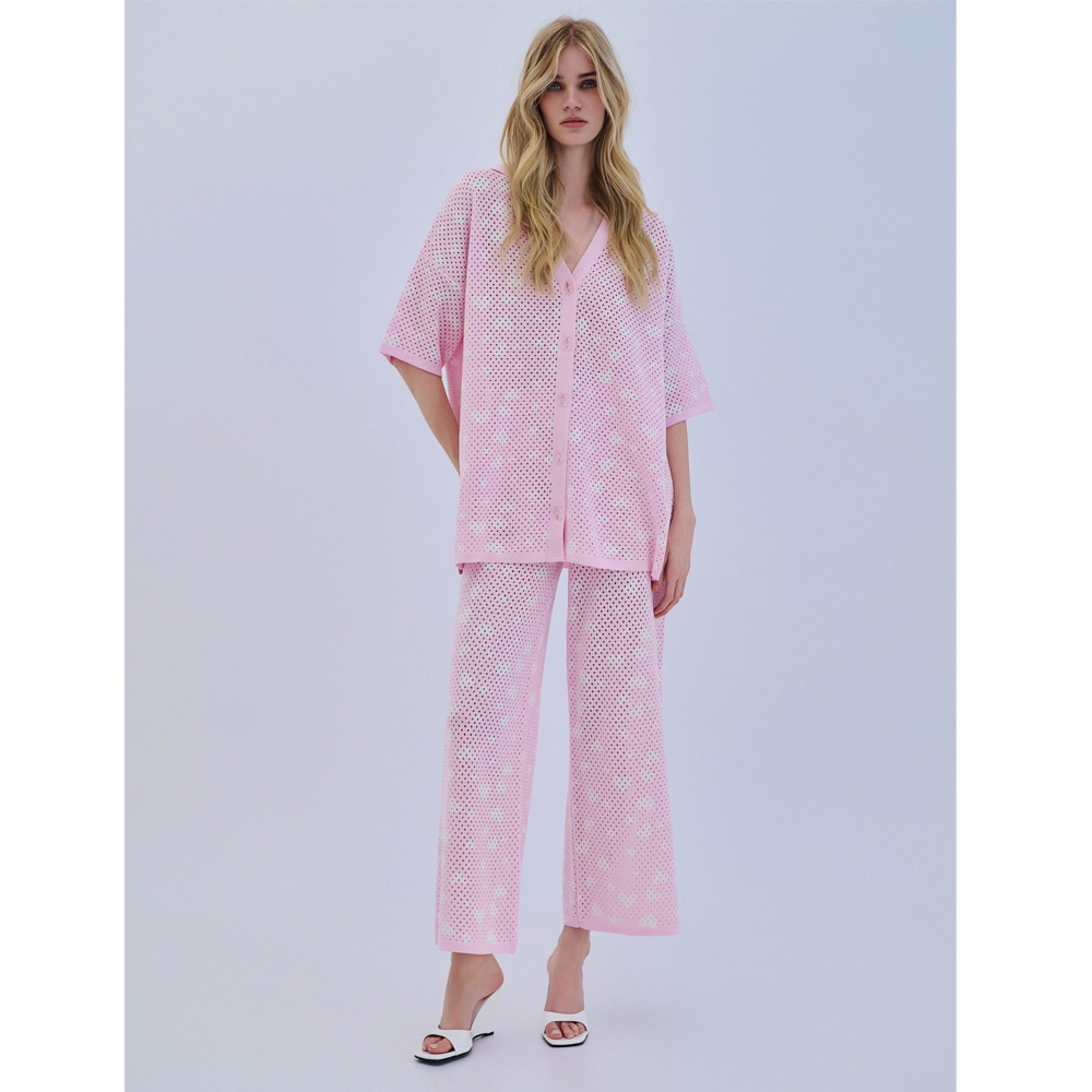 COMBOS Cardigan Polo V Hearts Γυναικεία Ζακέτα - 3