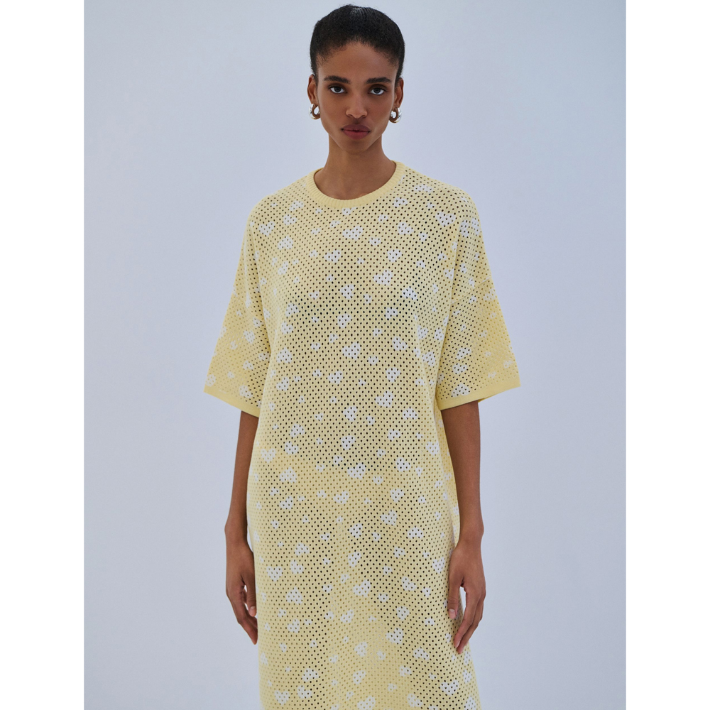 COMBOS KNITWEAR Dress Maxi Hearts Γυναικείο Φόρεμα Μάξι - 3