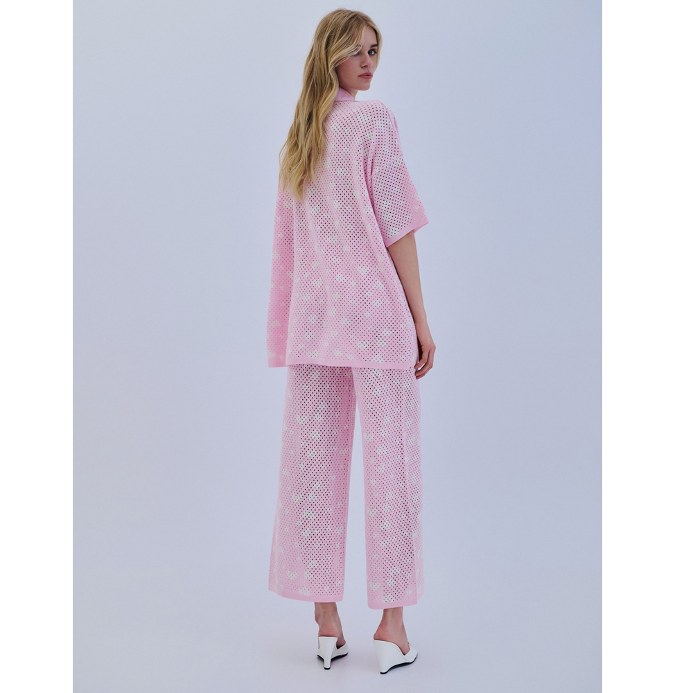 COMBOS KNITWEAR Pants Knit Hearts Γυναικείο Παντελόνι - 2