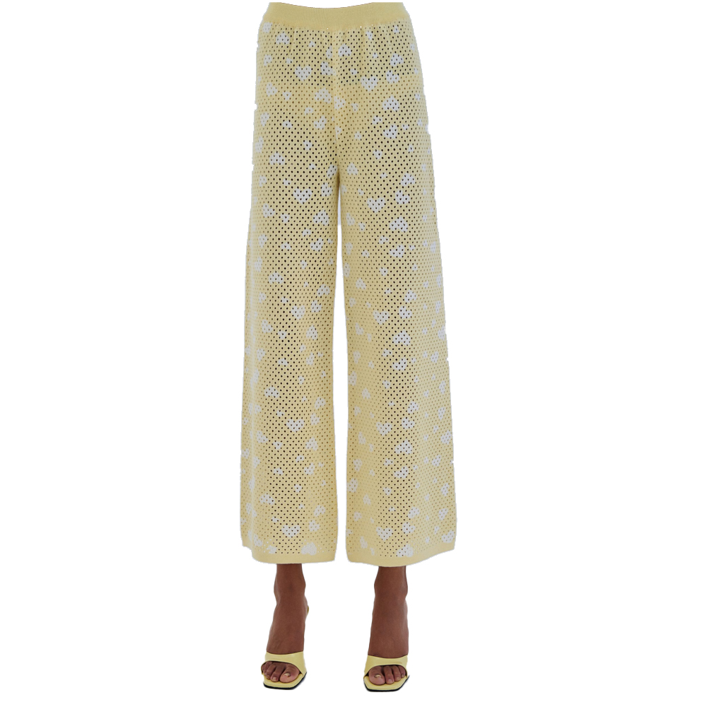 COMBOS KNITWEAR Pants Knit Hearts Γυναικείο Παντελόνι - Κίτρινο