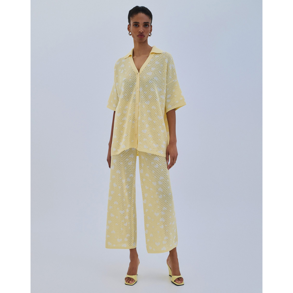 COMBOS KNITWEAR Pants Knit Hearts Γυναικείο Παντελόνι - 3