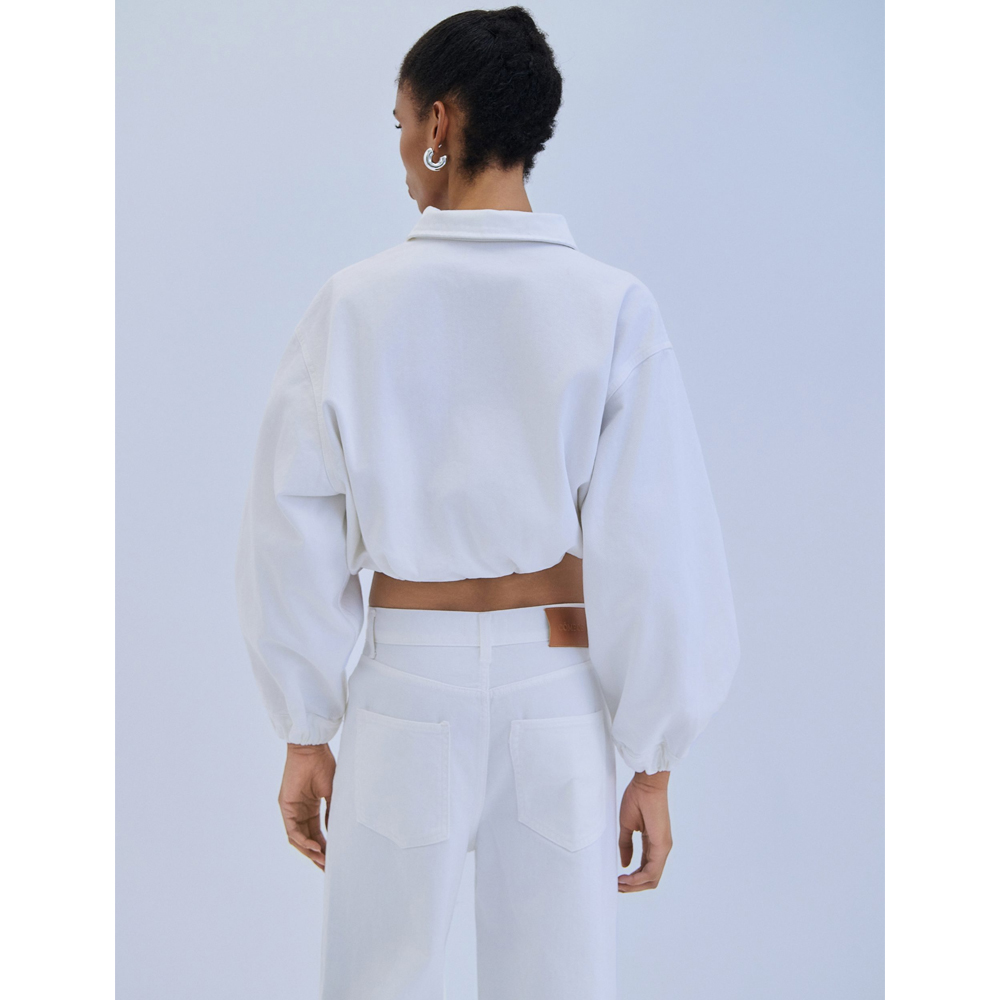 COMBOS KNITWEAR Denim Jacket Crop  Γυναικείο Μπουφάν Τζιν - 2