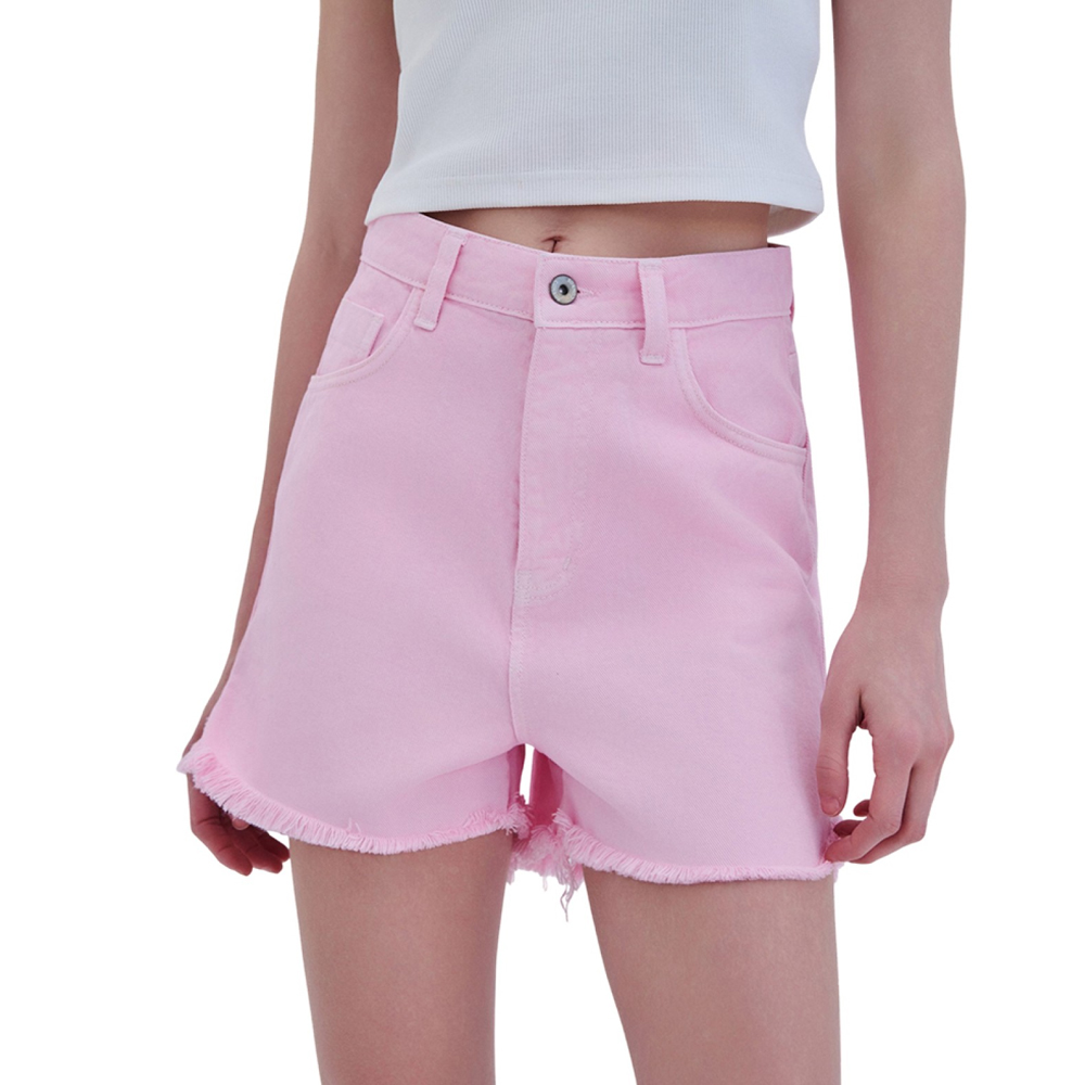 COMBOS KNITWEAR Denim Shorts  Γυναικείο Σορτσάκι Τζιν - Ροζ