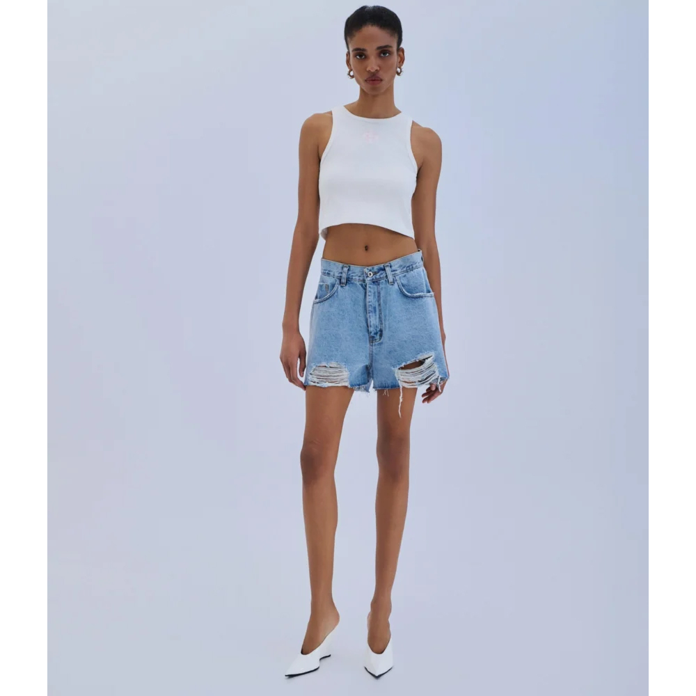 COMBOS KNITWEAR Denim Shorts Ripped Γυναικείο Σορτσάκι Τζιν - 2