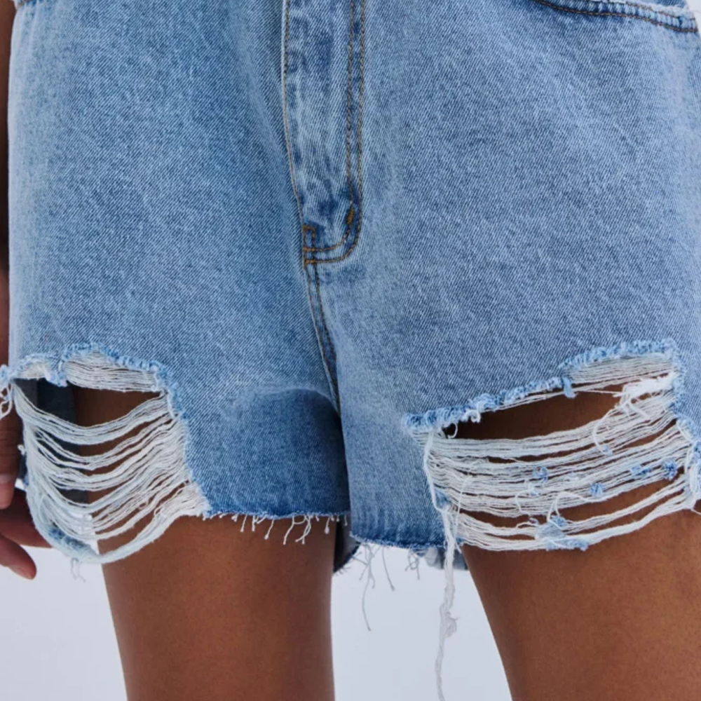 COMBOS KNITWEAR Denim Shorts Ripped Γυναικείο Σορτσάκι Τζιν - 3